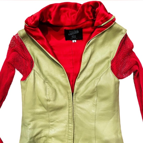 Vintage 1990s JEAN PAUL GAULTIER leather corset fishnet top - Picture 3 of 5